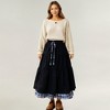 Anna-Kaci Women’s Tiered Midi Skirt with Adjustable Drawstring Waist and Layered Plaid Hem Detail for Flowing Movement and Comfort - 2 of 4