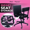 Pink Power Sewing Chair with Wheels and Adjustable Back Support - Hydraulic Armless Sewing Machine Chair for Crafting, Quilting - Sewing Furniture - 3 of 4