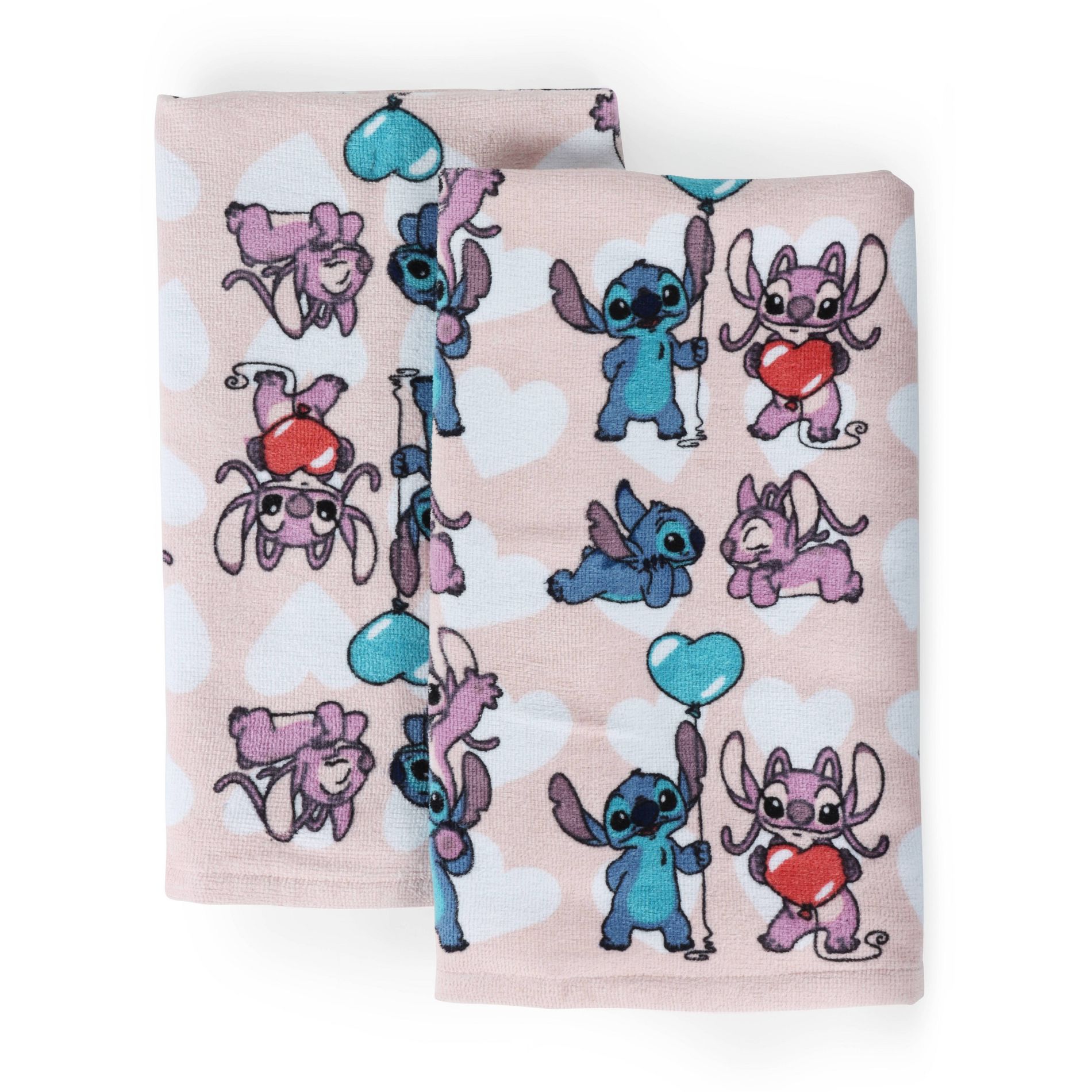 2pk Lilo & Stitch Valentine's Day Kitchen Towel Set