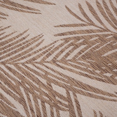Tropical Palm Brown Synthetic 7'10"x10' Indoor/Outdoor Area Rug