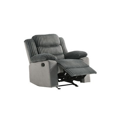 Corduroy & Velvet Motion Glider Recliner, Comfortable Living Room Reclining Chair with Pillow-Top Arms