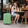 Gulches 20"/24"/28" 3 pcs/set in ABS Spinner Wheel Luggage, Carry on Suitcase, Matching Color, TSA Combination Lock (Green) - 3 of 4