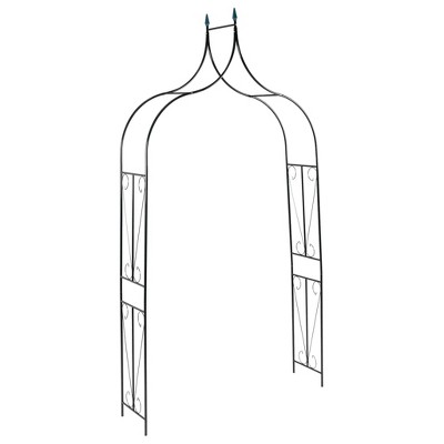 VidaXL Garden Arch Dark Green 47.2Inchx15Inchx101.6Inch Iron