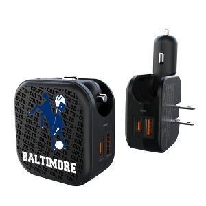 NFL AFC Historic Teams Text Backdrop 18-Watt 2 in 1 USB A/C Charger - 1 of 3