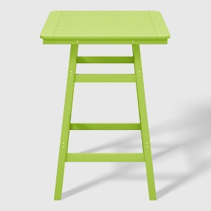 WestinTrends Malibu 30" All Weather HDPE Outdoor Patio Square Counter Height Bistro Table with Umbrella Hole - 1 of 4