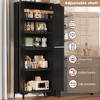 71 Inch Tall Cabinet with 5 Adjustable Shelves and 4 Doors ¨C Ideal Pantry or Bathroom Storage for Kitchen and Dining Areas - 3 of 4