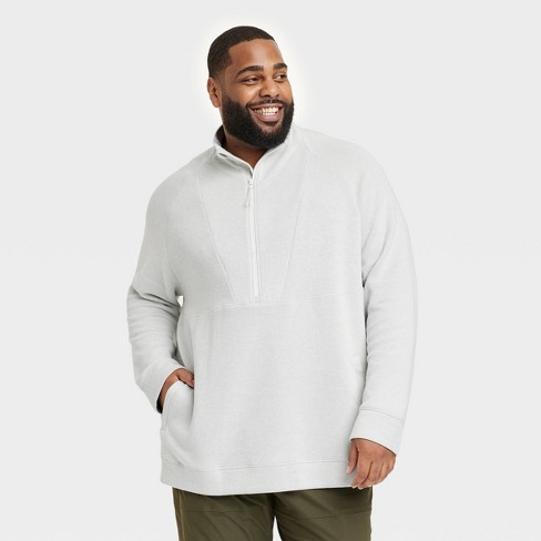 Men's Big Half Zip Fleece Sweater - All In Motion™ Cream 2xl : Target