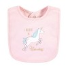 Hudson Baby Infant Girl Cotton Bibs, Glitter Unicorn, One Size - 3 of 4