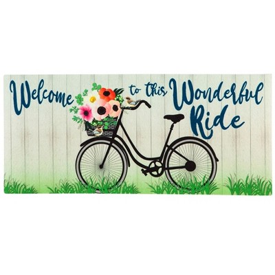 Home & Garden 10.0" Wonderful Ride Switch Mat Bicycle Flowers Evergreen Enterprises Inc  -  Door Mat