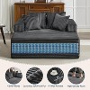 Acekool 61" Oversized Chaise Lounge Chair, Extra-Wide Corduroy Sofa,4 Pillows & Armrests, Cozy Loveseat for Living Room or Bedroom,Black - 3 of 4