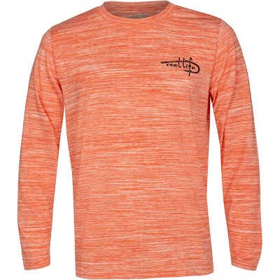 Reel Life Coastal Performance Beach Bound Bronco Long Sleeve Shirt- Spicy Orange