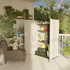 FURNIinspire Storage Sheds, Vertical Storage Shed with Flip Cover, Multiple Wall Panels and Ample Space for Outdoor Storage, White, 50"*29"*82" - 2 of 4