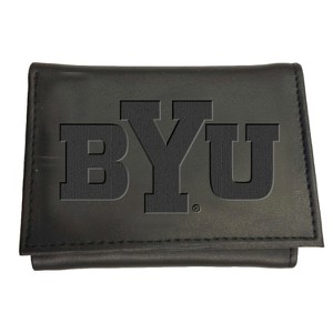 Evergreen NCAA BYU Cougars Black Leather Trifold Wallet Officially Licensed with Gift Box - 1 of 1