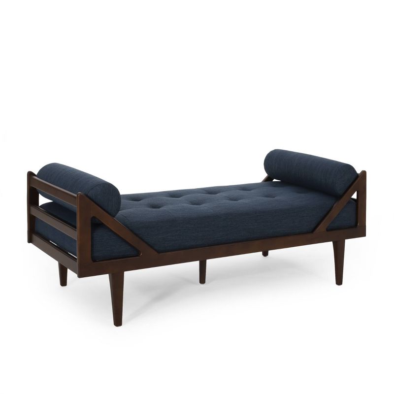 Rayle Contemporary Tufted Chaise Lounge with Rolled Accent Pillows - Christopher Knight Home, 4 of 10