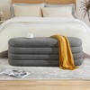 Gericco 49.2" Storage Ottoman Bench Upholstered Fabric Storage Bench for Bedroom End of Bed Aesthetic Large Oval Storage Ottoman - 2 of 4