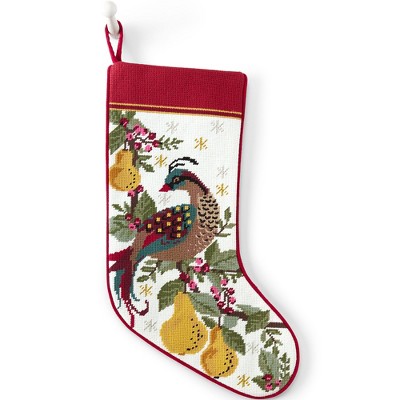 Lands' End Needlepoint  Christmas Stocking