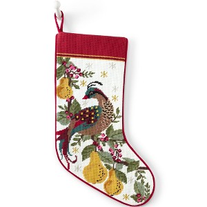 Lands' End Needlepoint  Christmas Stocking - 1 of 2