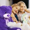 LotFancy 3 Feet Giant Teddy Bear Stuffed Animal, 39" Large Purple Bear Plush Toy with Footprints - 3 of 4