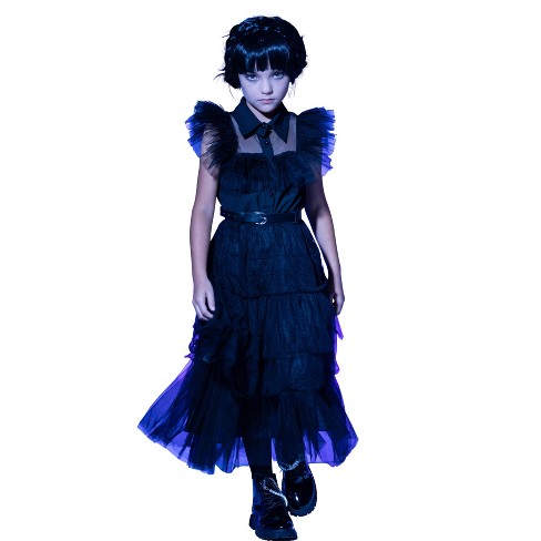 Wednesday Prom Dress and Wig Deluxe Set Halloween Costume Cosplay