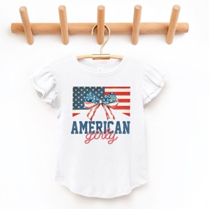 The Juniper Shop American Girly Flag Coquette Flutter Sleeve Tee - 1 of 4
