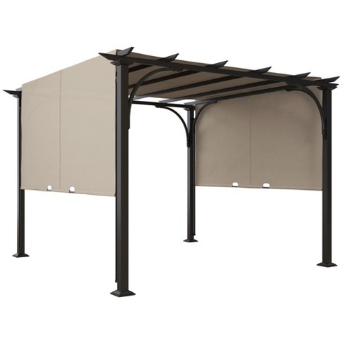 Outsunny 10' X 10' Outdoor Pergola Patio Gazebo Canopy Sun Shelter With ...