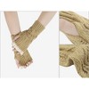 INSPIRE CHIC Women's Knit Lacework Wrist Thumb Hole Half Finger Sleeves Gloves for Christmas Windproof 1 Pair - 3 of 4