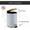 Evideco French Home Goods Stylish Trash Can with Bamboo Lid and Pedal, 2.5L Capacity - 4 of 4