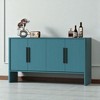 4-Door Sideboard Buffet Cabinet with Adjustable Shelves and Long Handles, Wood Storage Cabinet with Cable Holes for Kitchen, Dining Room - 3 of 4