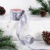 Northlight Gray and White Shimmering Snowflakes Wired Craft Christmas Ribbon 2.5" x 10 Yards - 2 of 4