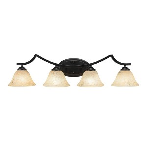 Toltec Lighting Zilo 4 - Light Vanity in  Matte Black with 7" Italian Marble Shade - 1 of 1