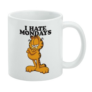Garfield I Hate Mondays Ceramic Coffee Mug, Novelty Gift Mugs for Coffee, Tea and Hot Drinks, 11oz, White - 1 of 4