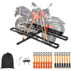 Dirt Bike Carrier for 2 Ebikes, Motorcycle Carrier Hitch Mount with Ramp, Ratchet Straps & Stabilizers, Heavy Duty Bike Rack, 2in Receiver, 600 Lbs - 1 of 4