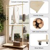 QingMoon Coat Rack with Wheels, Clothes Drying Rack with Adjustable Shelves and 6 Wooden Hangers Perfect for Bedroom, Living Room and Entryway - 3 of 4