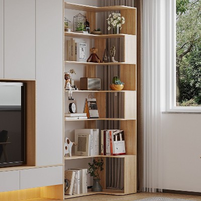 FUFU&GAGA Bookshelf Wood Bookcase Free Standing Room Display Storage