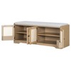 Gulches Rustic Farmhouse Storage Bench, Multifunctional Wood Entryway Shoe Bench with Removable Cushion, Woven Rattan Doors & Adjustable Shelves - 4 of 4