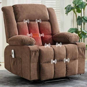 Coucheta 41'' Tall Massage Recliner Chair with Heat and Vibration, Oversized Recliner with Remote Control, 2 Cup Holders and Side Pockets - 1 of 4