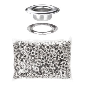 Yescom 1000 sets of Grommet Kit 1/2 inch Size #4 Eyelets and Washers - Nickel - 1 of 4