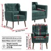 TiramisuBest Modern Chenille Accent Chair,Soft Padded Lounge Armchair with Pillow & Solid Wood Legs for Living, Bedroom, Blackish Green - 3 of 4