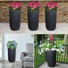 Tall Planter, Square Planter Set of 2, Large Indoor/Outdoor Flower Pots with Drainage Holes, Water Level Monitor & Wheels for Patio, Balcony, Garden - 3 of 4