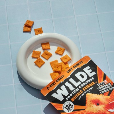 WILDE 12g Protein Crackers - Buffalo Cheddar - 4ct: Ready to Eat, Net Weight 4.24 oz