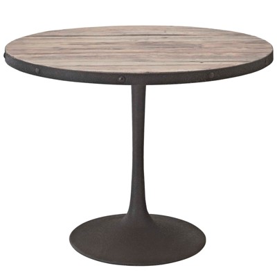 Drive Round Wood Top Dining Table Brown - Modway