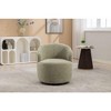 CAVINAS 360-degree Swivel Barrel Chair, Chenille Fabric Swivel Accent Chair, Armchair with Black Powder Coating Metal Ring for Living Room, Bedroom - 4 of 4