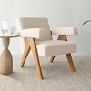 Morgan Accent Chair With Arms,22.5" Wide Lounge Armrest Linen Accent Chair,Upholstered Seat and Back With V Shape Solid Wood Legs-Maison Boucle - 2 of 4