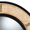 bali & pari Tacita Modern Bohemian Two-Tone Black and Natural Brown Rattan Accent Wall Mirror - 3 of 4