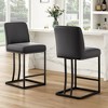 Infurnic Accent Chairs, Modern Upholstered Chairs Set with Sturdy Legs, Comfortable High Stool for Kitchen and Dining Room, Black, 15.5"*17.5"*35" - 2 of 4