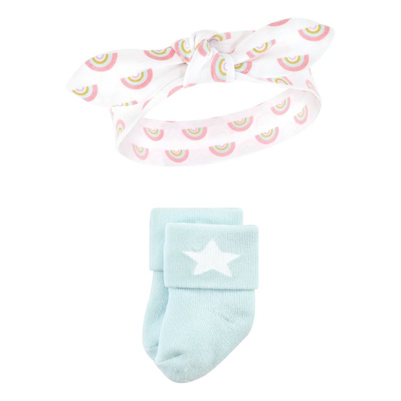 Hudson Baby Infant Girls Headband and Socks Set, Unicorn, 0-9 Months, 3 of 7