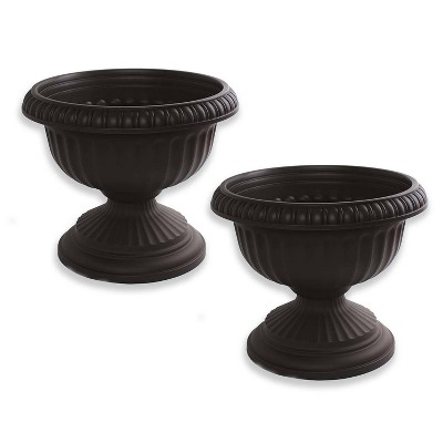 2pk 18" Grecian Urn Planter Black - Bloem