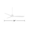 54" Casa Vieja Hermosa Wind Matte White LED Damp Ceiling Fan - 4 of 4
