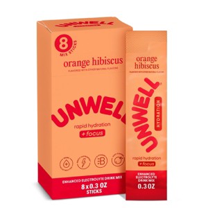 Unwell Hydration+Focus Orange Hibiscus Powder Stick Sport Drink - 8pk - 1 of 4
