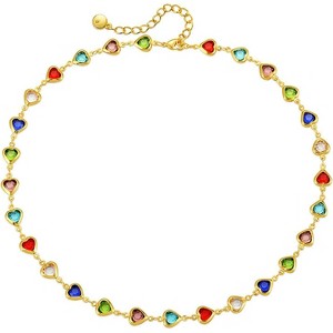 Gold Beaded Choker Necklace 18K Plated Dainty Chain for Women - 1 of 4